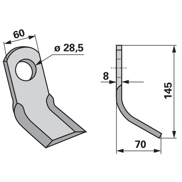 Y-Messer 70.004.10.0402 zu Sauerburger Mulcher – Mulcher Ersatzteil
