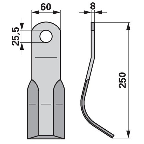 Y-Messer 901001 zu Ferri Mulcher – Messer für Mulcher Ersatzteil