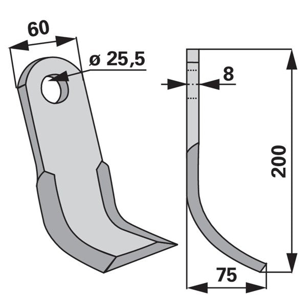Y-Messer 931040001 zu Vogel u. Noot Mulcher – Messer für Mulcher Ersatzteil