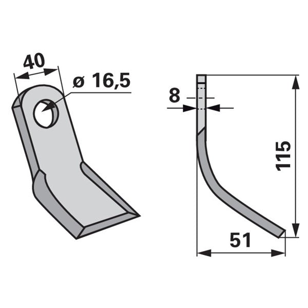 Y-Messer zu Celli Mulcher – Messer für Mulcher Ersatzteil