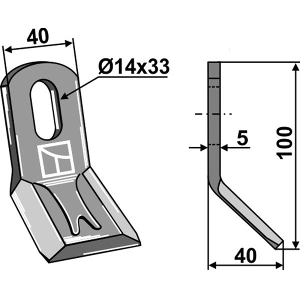 Y-Messer zu Mott Mulcher – Messer für Mulcher Ersatzteil