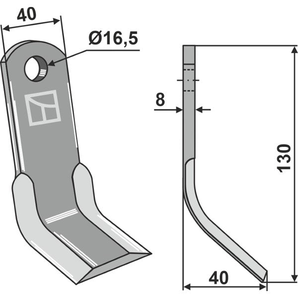 Y-Messer zu Nobili Mulcher – Messer für Mulcher Ersatzteil