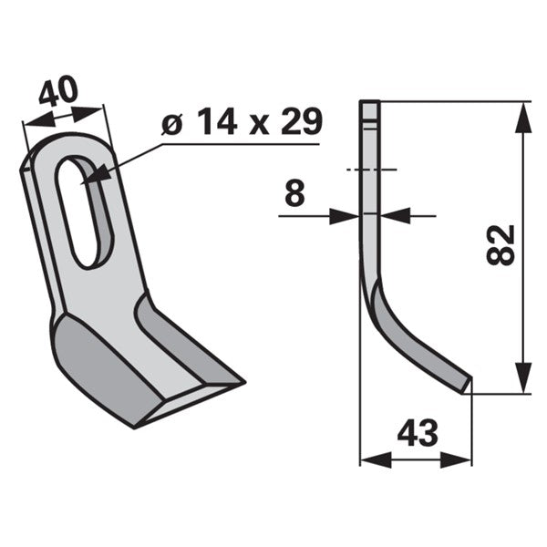 Y-Messer zu Zanon Mulcher - Variante 1 – Messer für Mulcher Ersatzteil