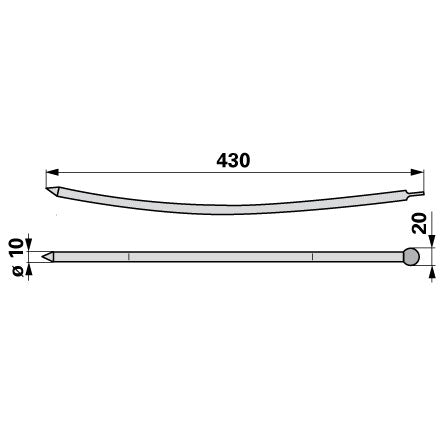 Gabelzinke L 430 mm anstelle von Aebi AM95322 – Sonstiges für Kreiselheuer Ersatzteil