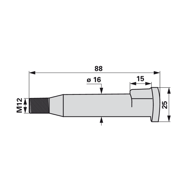 Zinkenachse 139417.6 - AD 16 x L 88 - Krone