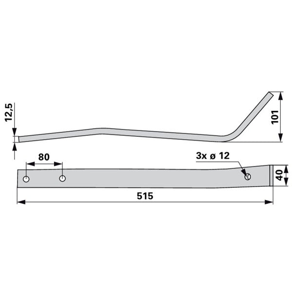 Zinkenarm L 515 mm anstelle von Fella 101224 – Kreiselheuer Ersatzteil
