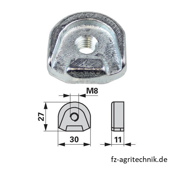 Zinkenhalter 04-013247 - L 30 x B 11 x H 27 mm - zu Mengele – Landtechnik Ersatzteil