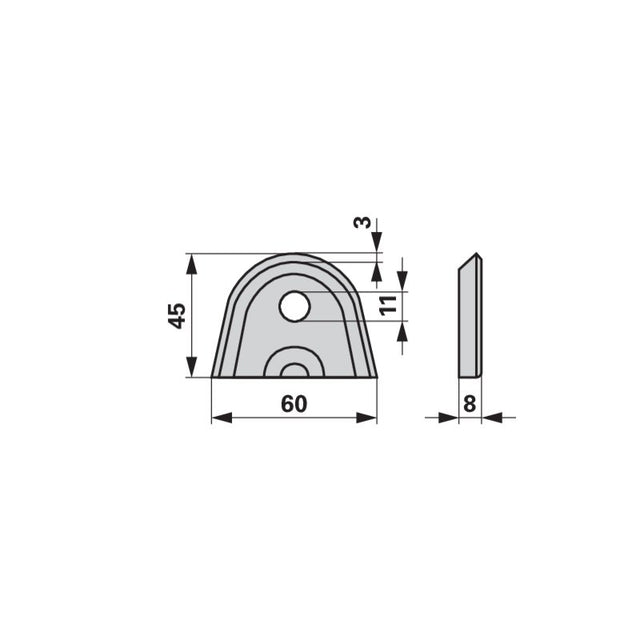 Zinkenhalter 1141 - L 60 x B 8 x H 45 mm - zu Heuma – Halter für Kreiselheuer Ersatzteil
