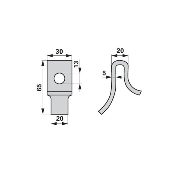 Zinkenklemme L 30 x B 20 x H 65 mm anstelle von Stoll 0649340 – Landtechnik Ersatzteil
