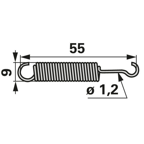 Zugfeder AD 9 x L 55 mm anstelle von Aebi 106.5183 – edit Ersatzteil