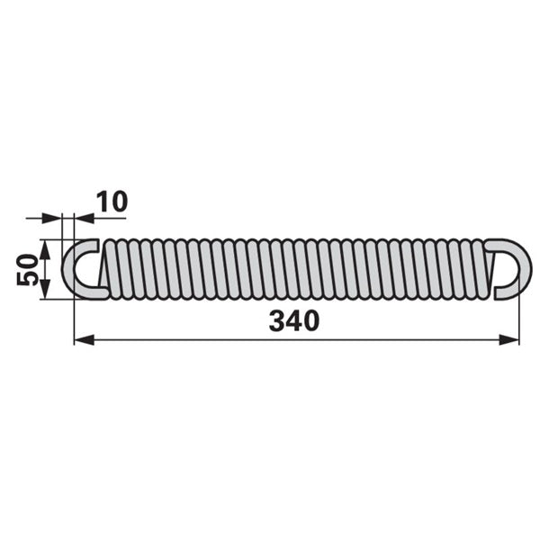 Zugfeder 50 x 10 x 340 mm – Egge Ersatzteil