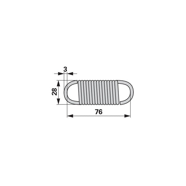Zugfeder L 76 mm Pöttinger 435.366 – Zugfeder Ersatzteil