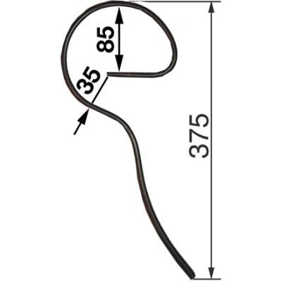 Garezinken zurückgebogen 25 mm x 8 mm x 375 mm – Sonstiges für Ernte Ersatzteil