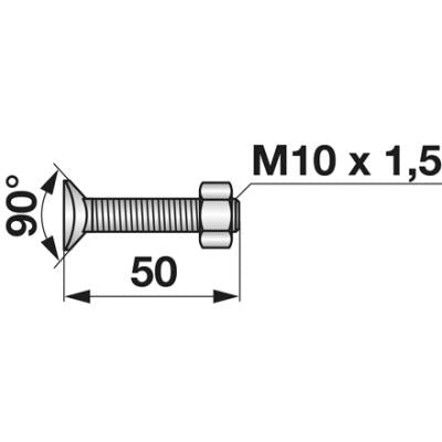 Planetenschraube M10x50 mit Mutter 10 Stück – Schraubensatz Ersatzteil
