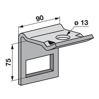 Zinkenhalter 60x12mm für Rahmen 60x60mm – Zinken Ersatzteil