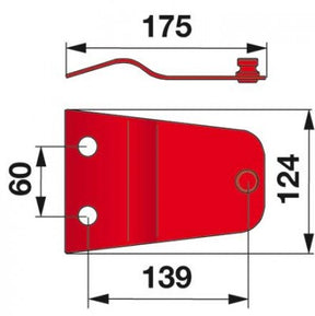 Messerhalter L 175 mm, für große Trommel anstelle von Niemeyer 570425 – Halter für Trommelmähwerk Ersatzteil