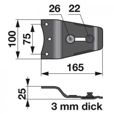 Messerhalter L 165 mm anstelle von Welger 3290050109 – Halter für Scheibenmähwerk Ersatzteil
