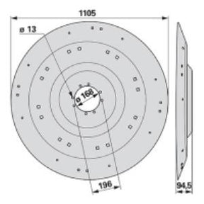 Mähscheibe EU054K0 zu Vicon-PZ Trommelmäher – Sonstiges für Trommelmähwerk Ersatzteil