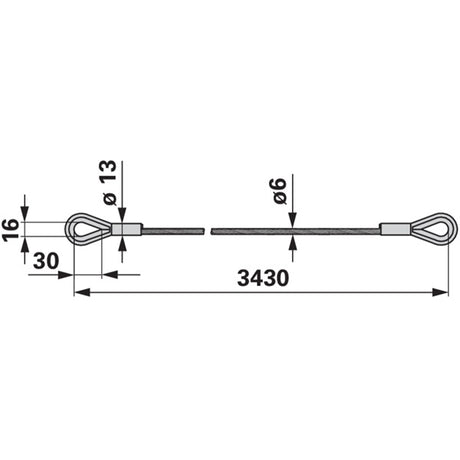 Seilzug AD 6 x L 3.430 mm anstelle von Pöttinger 431.971 – Ladewagen Ersatzteil