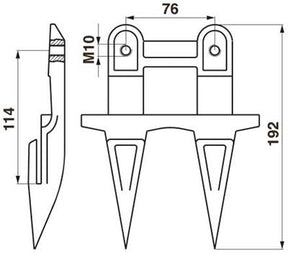 Busatis Doppelfinger BF016  ohne Fingerplatte – Finger für Balkenmäher Ersatzteil
