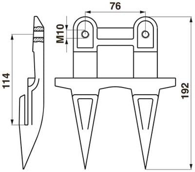 Busatis Doppelfinger BF016  ohne Fingerplatte – Finger für Balkenmäher Ersatzteil