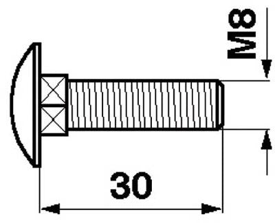 Flachrundschraube M8 x 30 mm ESM 5590290 - Variante 1 – Schrauben Ersatzteil