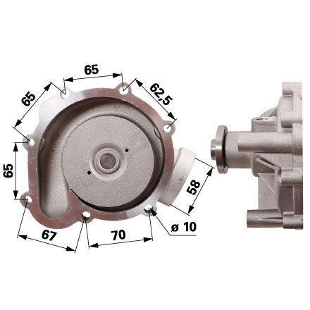 Wasserpumpe 04256853 mit Dichtung zu Same – Wasserpumpen Ersatzteil