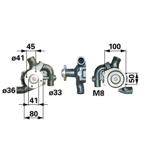 Wasserpumpe 365375A1 mit Dichtung zu Case IH – Wasserpumpen Ersatzteil