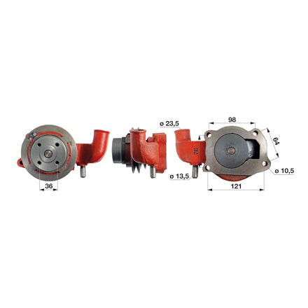 Wasserpumpe 3065132R92 mit Dichtung zu Case IH – Dichtungen Ersatzteil