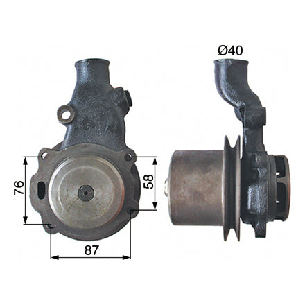 Wasserpumpe 3641832M91 mit Riemenscheibe zu Massey Ferguson – Wasserpumpen Ersatzteil