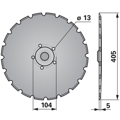 Säscheibe - Außendurchmesser: 405 mm - Lochkreis: 104 mm - Variante 1 – Drill Scheiben Ersatzteil