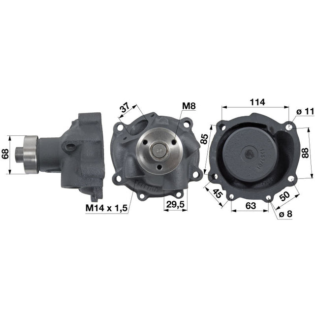 Wasserpumpe 98403015 mit Dichtung zu Ford – Wasserpumpen Ersatzteil