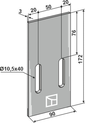 Abstreiferblech 172mm für Packerwalzen zu Eberhardt