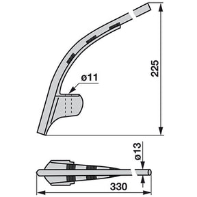 Abweisstab AM638.01 zu Aebi Messerkopf AM250.01 - Variante 1 – Messer für Scheibenmähwerk Ersatzteil