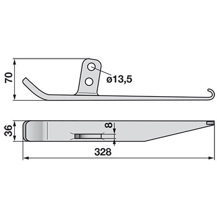 Agria Gleitsohle links 630119 – Balkenmäher Ersatzteil