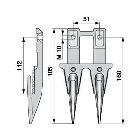 Doppelfinger schmale Lappen anstelle von Agria 600128A – Balkenmäher Ersatzteil