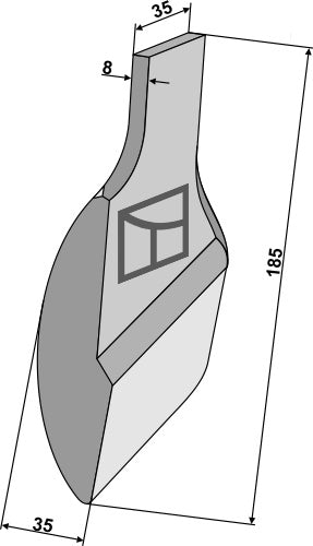 Aufschweißspitze für Pflugschar - rechts