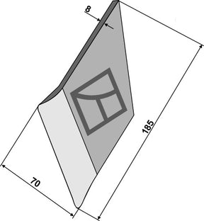 Aufschweißspitze für Pflugschare - rechts