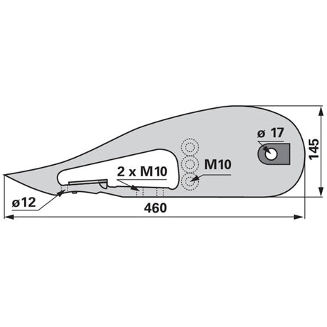Außenschuh rechts, mit Schuhplatte ESM 2010370 – Halter für Balkenmäher Ersatzteil