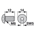 Spezialschraube M8 x 12 311.210130 zu BCS – Schrauben Ersatzteil