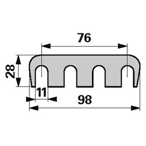 Ausgleichsplatte L 98 x B 28 x S 0,5 mm - 100.7959 - AM 23332/1 - 3631040 zu Aebi – Sonstiges für Balkenmäher Ersatzteil