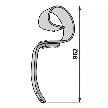 Blattfederzinke - Rahmen 100 x 100 mm - Einbauhöhe 673 mm - ohne Schare – Grubber Zinken Ersatzteil