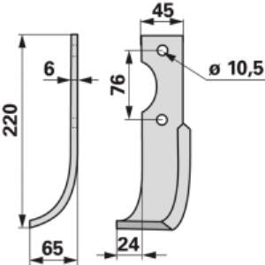 Bogenmesser links zu Grillo 9254