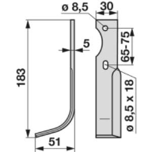 Bogenmesser links zu Gutbrod 30 x 5