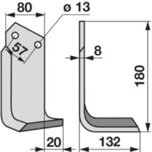 Winkelmesser rechts zu Howard 80 x 8