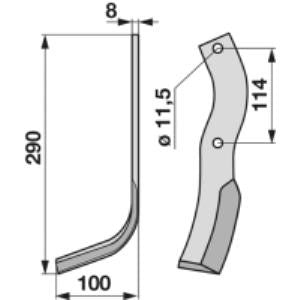 Bogenmesser links zu Howard 626093 / 624398