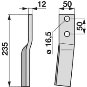Fräsmesser links zu Howard 647254 / 762406