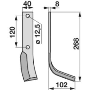 Bogenmesser rechts zu Krone 034020.0