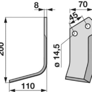 Winkelmesser links zu Maletti-Kverneland 0100080