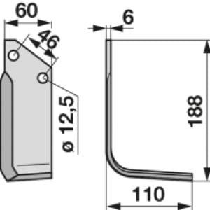 Winkelmesser rechts zu Muratori 60 x 6